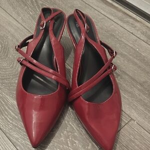 Elegant Red Slingback Heels